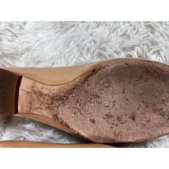 Tory Burch Raleigh Leather Ballet Flats Gold Logo Womens Size 9.5M Beige - Picture 13 of 13